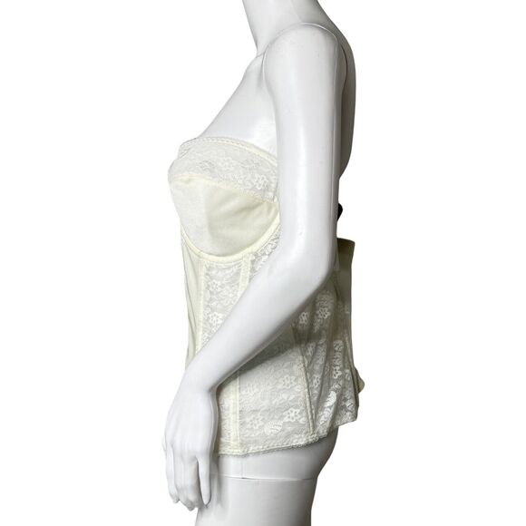 Dominique Corset Women 42C Ivory Bone Colette Lace Bridal Longline Bra Intimates - Picture 3 of 8